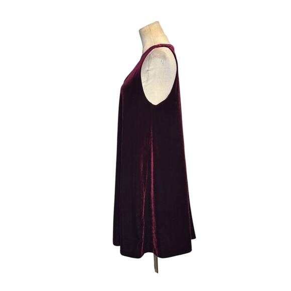 Cynthia Rowley Burgundy Velvet Sleeveless Trapeze Dress Size Medium - Picture 6 of 16